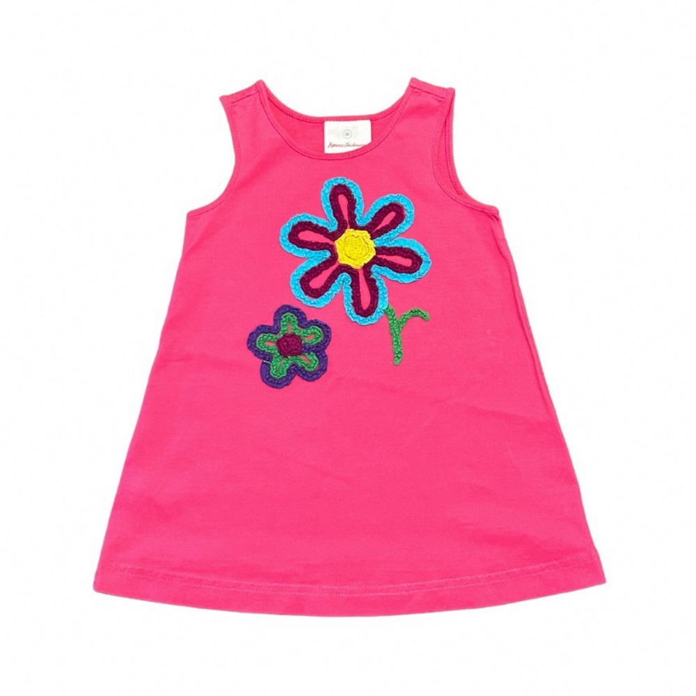 Hanna Andersson size 80 pink dress with flower